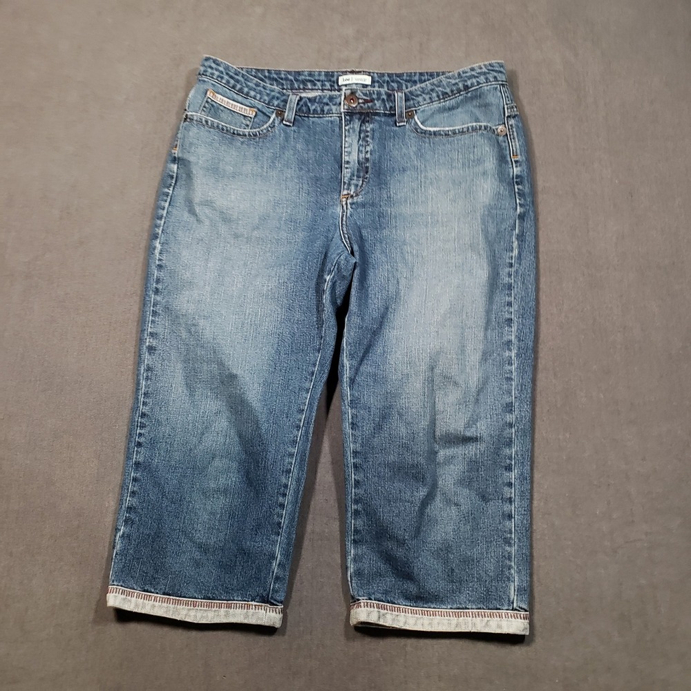 Lee‎ Cropped Jeans Womens 14M Blue Lower On The Waist Capri Denim Stretch